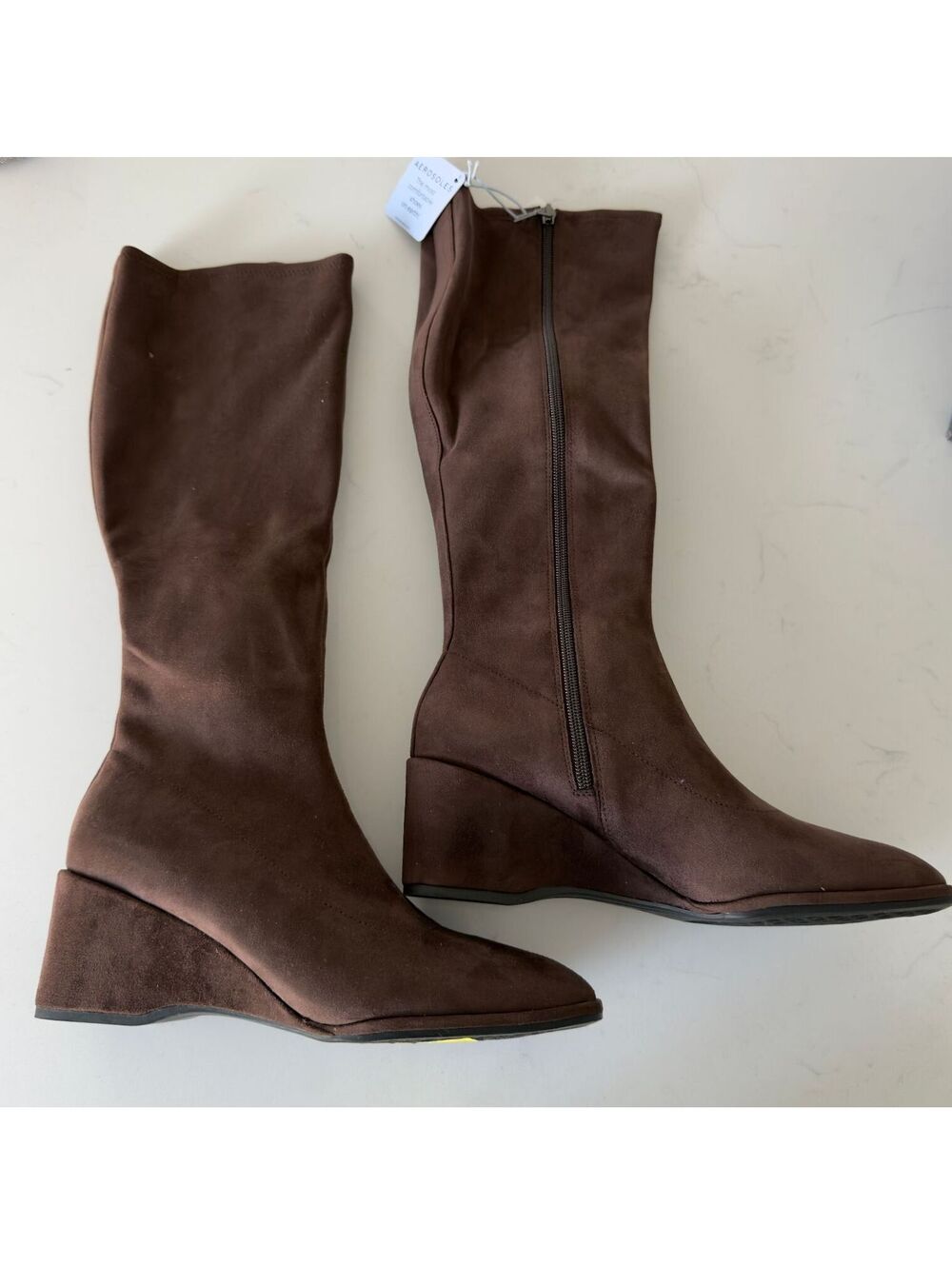 Aerosoles Women's Angela Brown Tall Wedge Boots Women Size 9